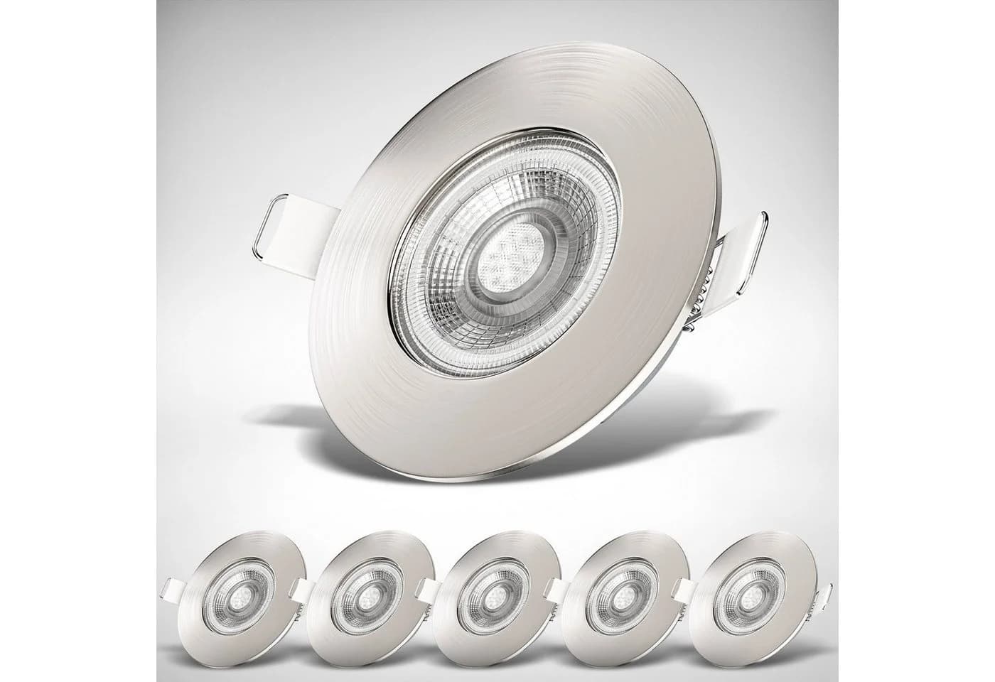 B.K.LICHT LED Einbaustrahler 6er Set IP44 Bad Ultraflach Matt-Nickel - Bild 4