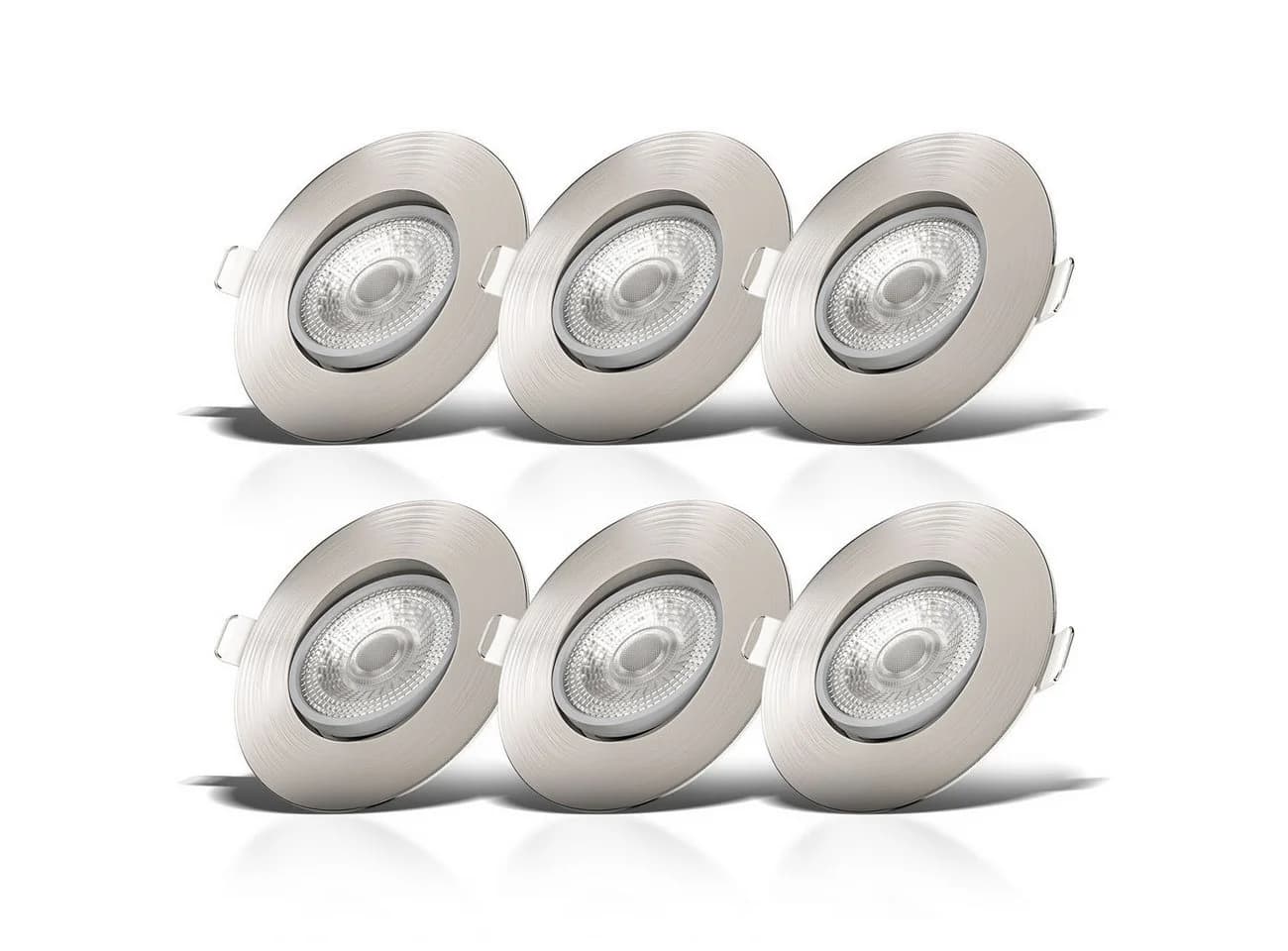 B.K.Licht LED Einbaustrahler Set 6x Dimmbar Schwenkbar Warmweiß