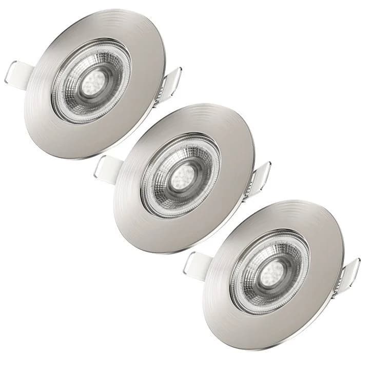 B.K.LICHT LED Einbauleuchte 3er Set Bad Einbaustrahler Dimmbar IP44 Silber - Bild 2