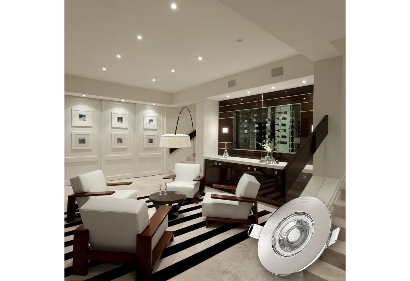 B.K.LICHT LED Einbauleuchte 3er Set Bad Einbaustrahler Dimmbar IP44 Silber - Bild 4