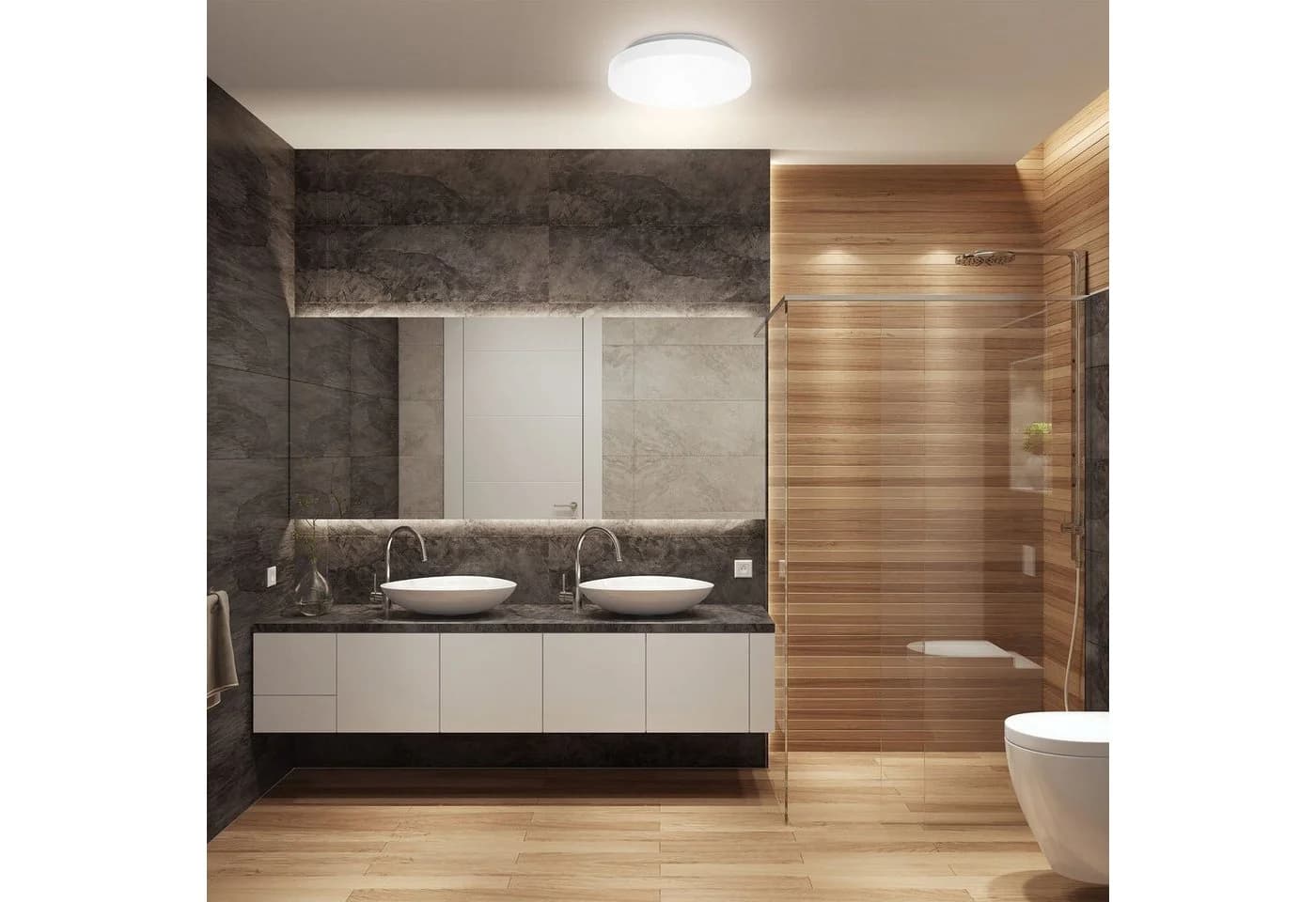 B.K.Licht LED Bad-Deckenleuchte IP44 Neutralweiß 12W