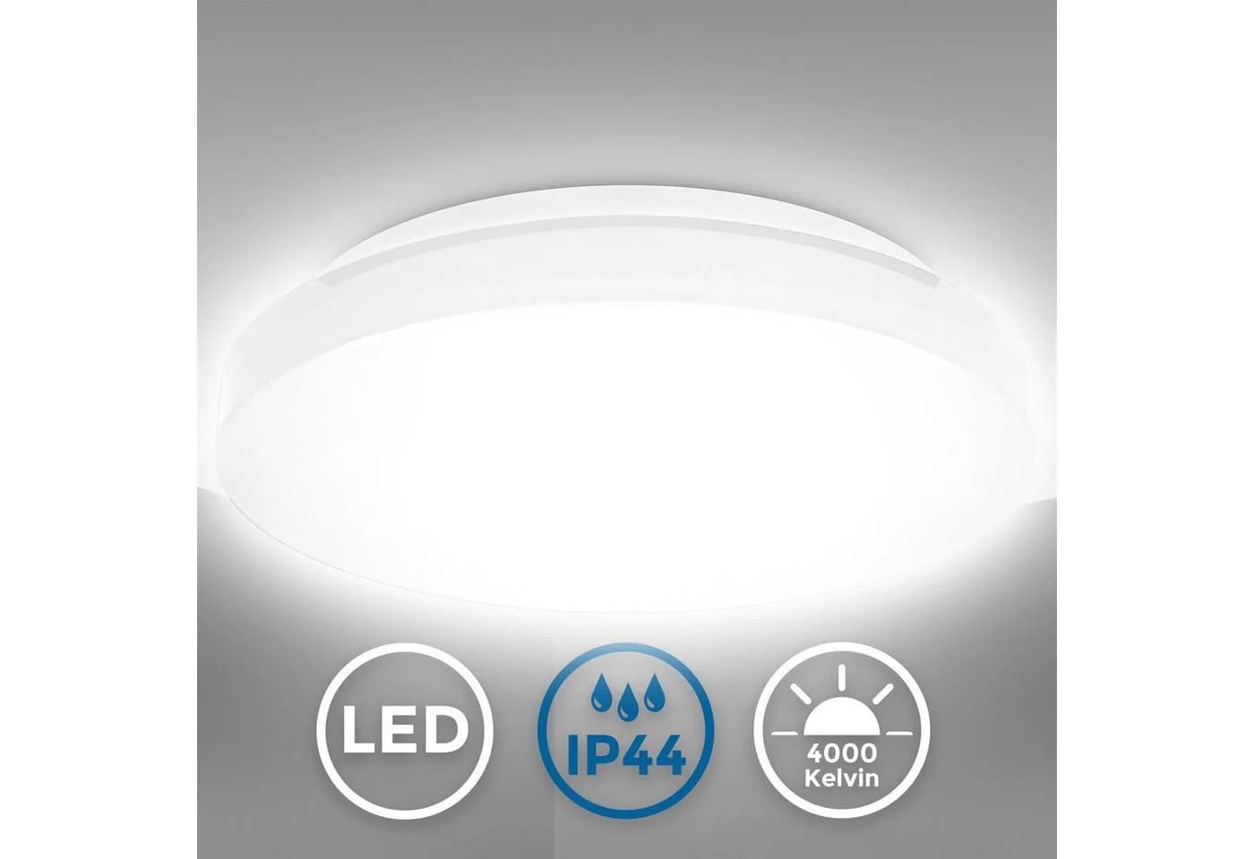 B.K.Licht LED Bad-Deckenleuchte IP44 Neutralweiß 12W - Bild 3