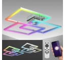 B.K.LICHT Smarte LED-Deckenleuchte Grau Chrom WiFi App Steuerung CCT RGB Bild 1
