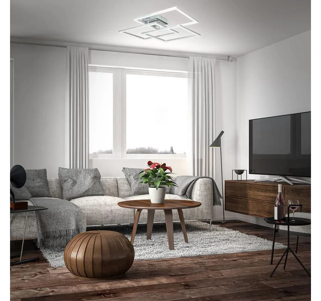 B.K.LICHT Smarte LED-Deckenleuchte Grau Chrom WiFi App Steuerung CCT RGB - Bild 3