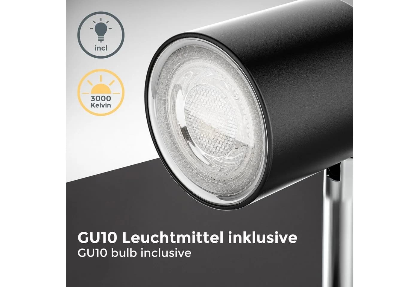 B.K.LICHT LED Klemmleuchte Schwarz Schwenkbar GU10 - Bild 3