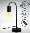 B.K.LICHT Retro Tischleuchte Matt-Schwarz E27 Metall Bild 3