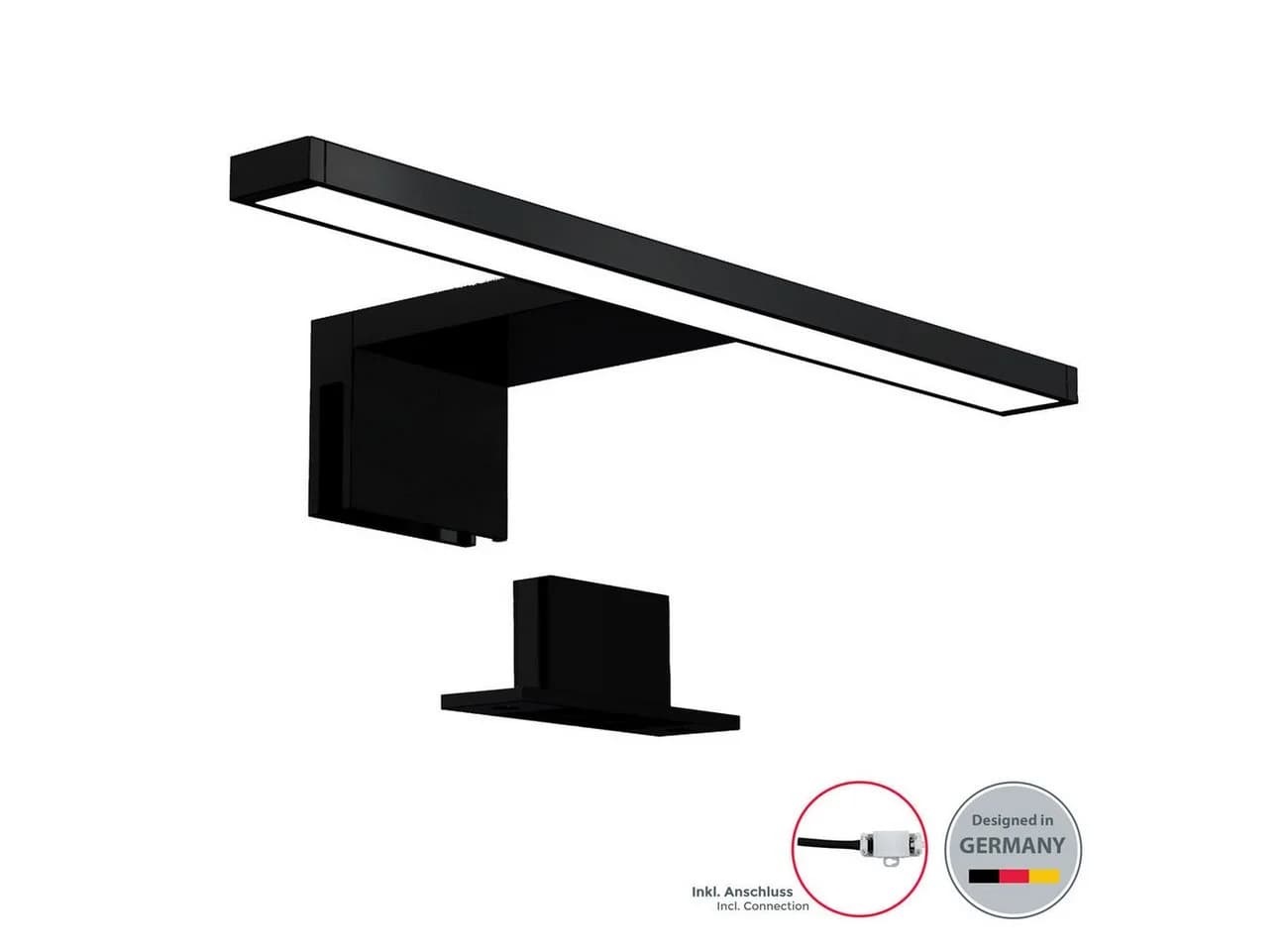 B.K.Licht LED Spiegelleuchte Schwarz Klemmbar IP44 - Bild 3