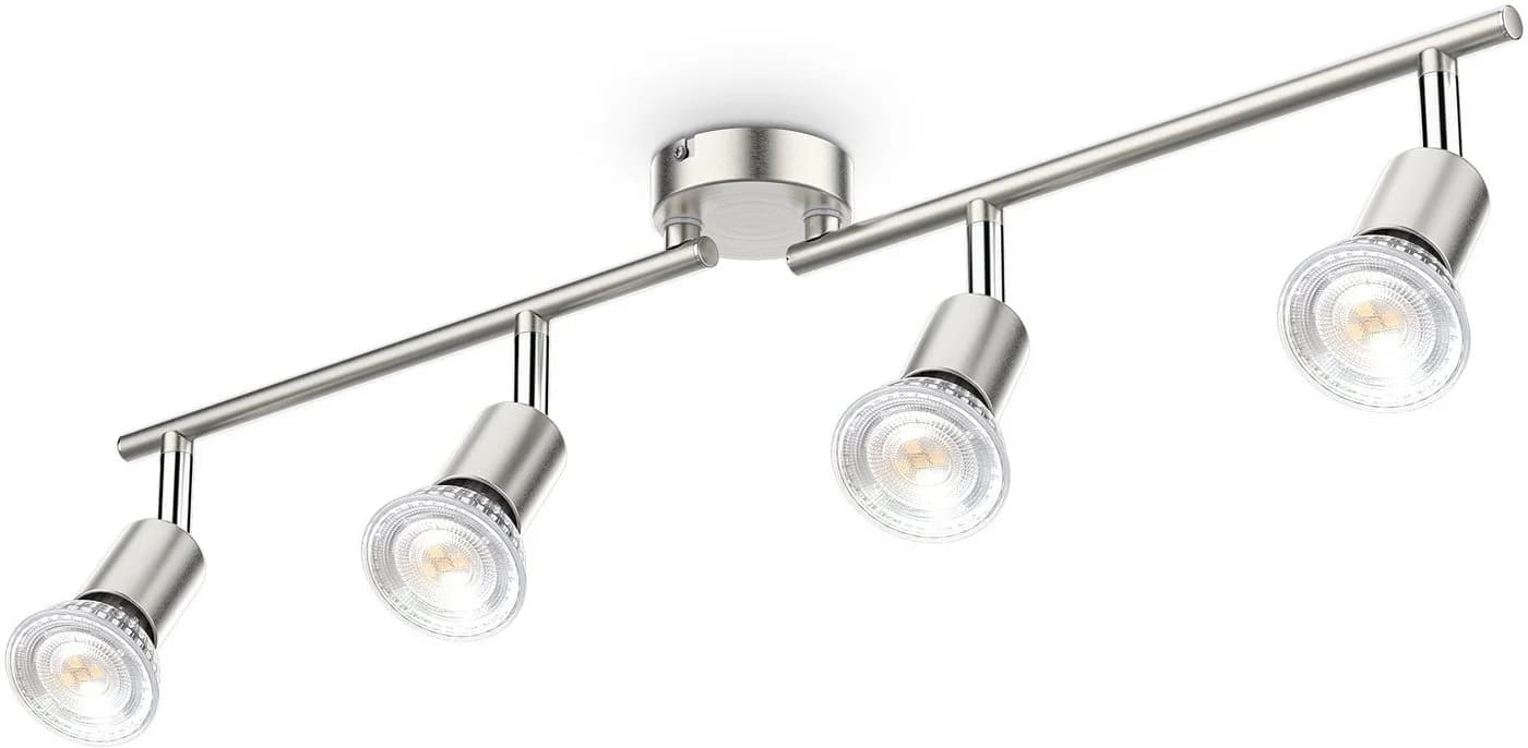 B.K.LICHT LED Deckenleuchte 4-flammig Matt-Nickel Dreh- und schwenkbar - Bild 3