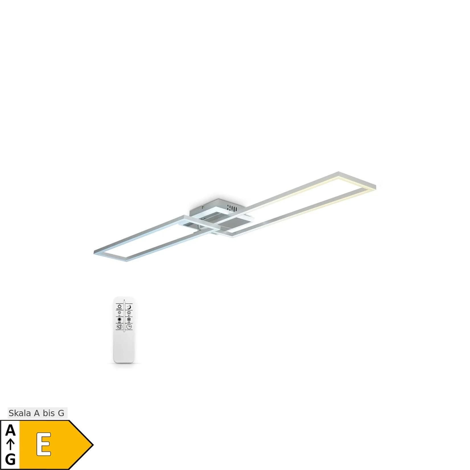 B.K.LICHT LED Deckenleuchte BK_FR1439 Grau Chrom CCT Dimmbar Fernbedienung