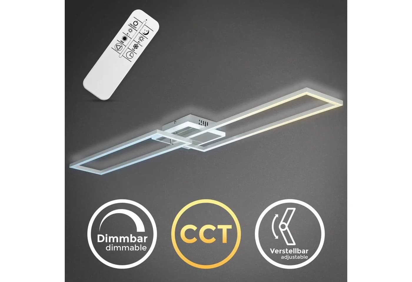 B.K.LICHT LED Deckenleuchte BK_FR1439 Grau Chrom CCT Dimmbar Fernbedienung - Bild 4