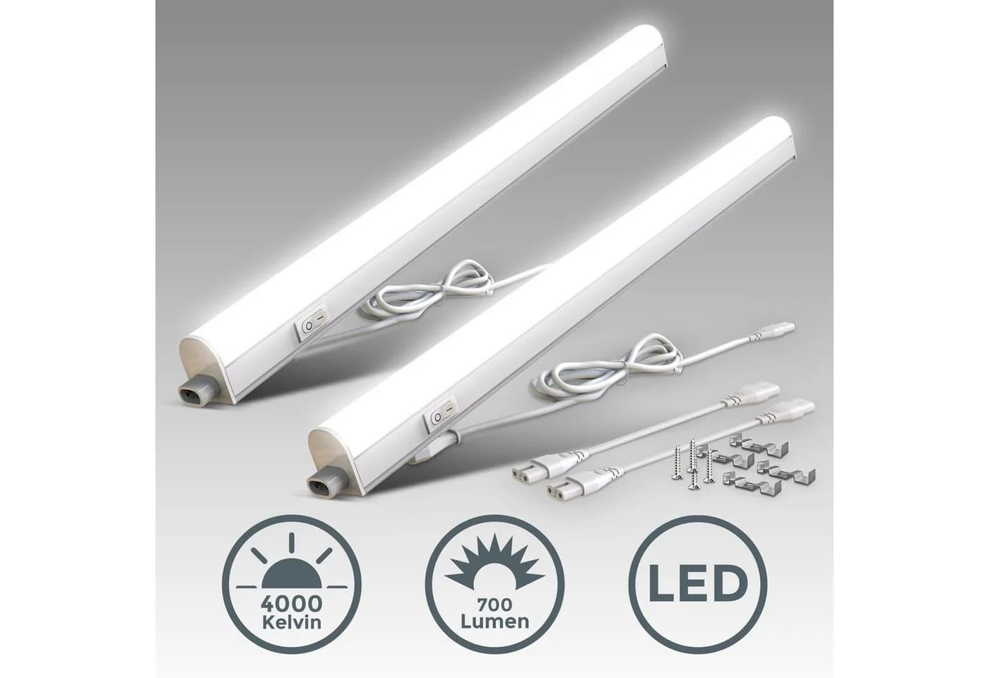 B.K.Licht LED Unterbauleuchte 2er Set Weiß Neutralweiß - Bild 5