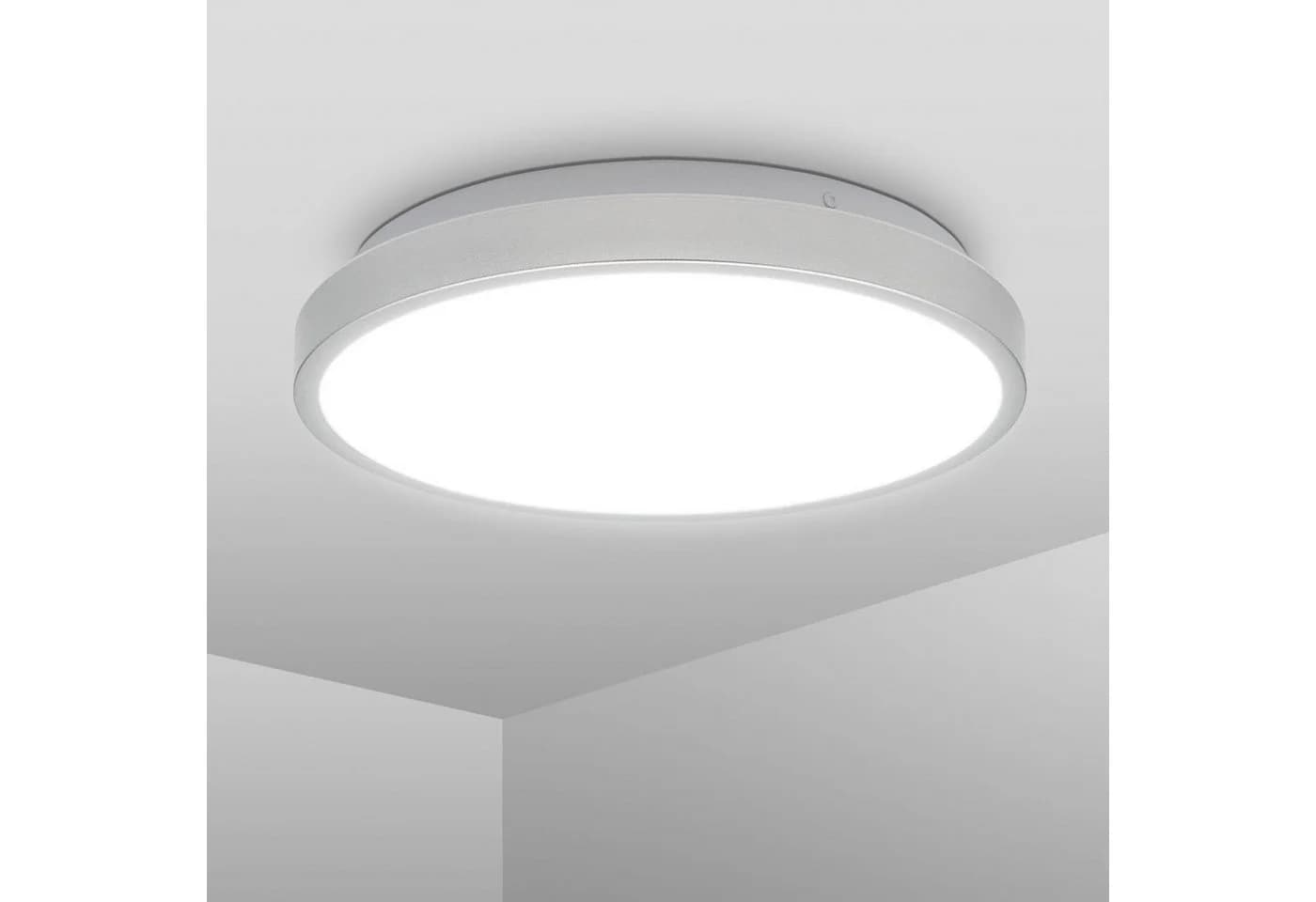 B.K.Licht LED Bad-Deckenleuchte Silber IP44 12W 4000K - Bild 5