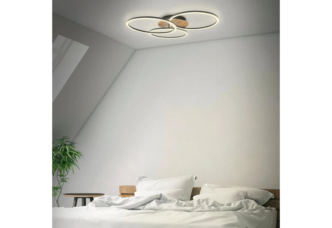 B.K.Licht LED Deckenleuchte Schwarz CCT Dimmbar Fernbedienung
