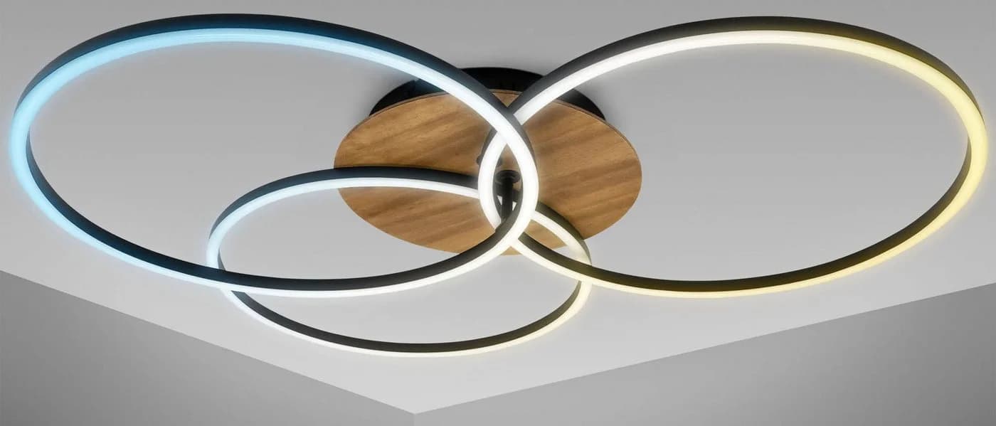 B.K.Licht LED Deckenleuchte Schwarz CCT Dimmbar Fernbedienung - Bild 2
