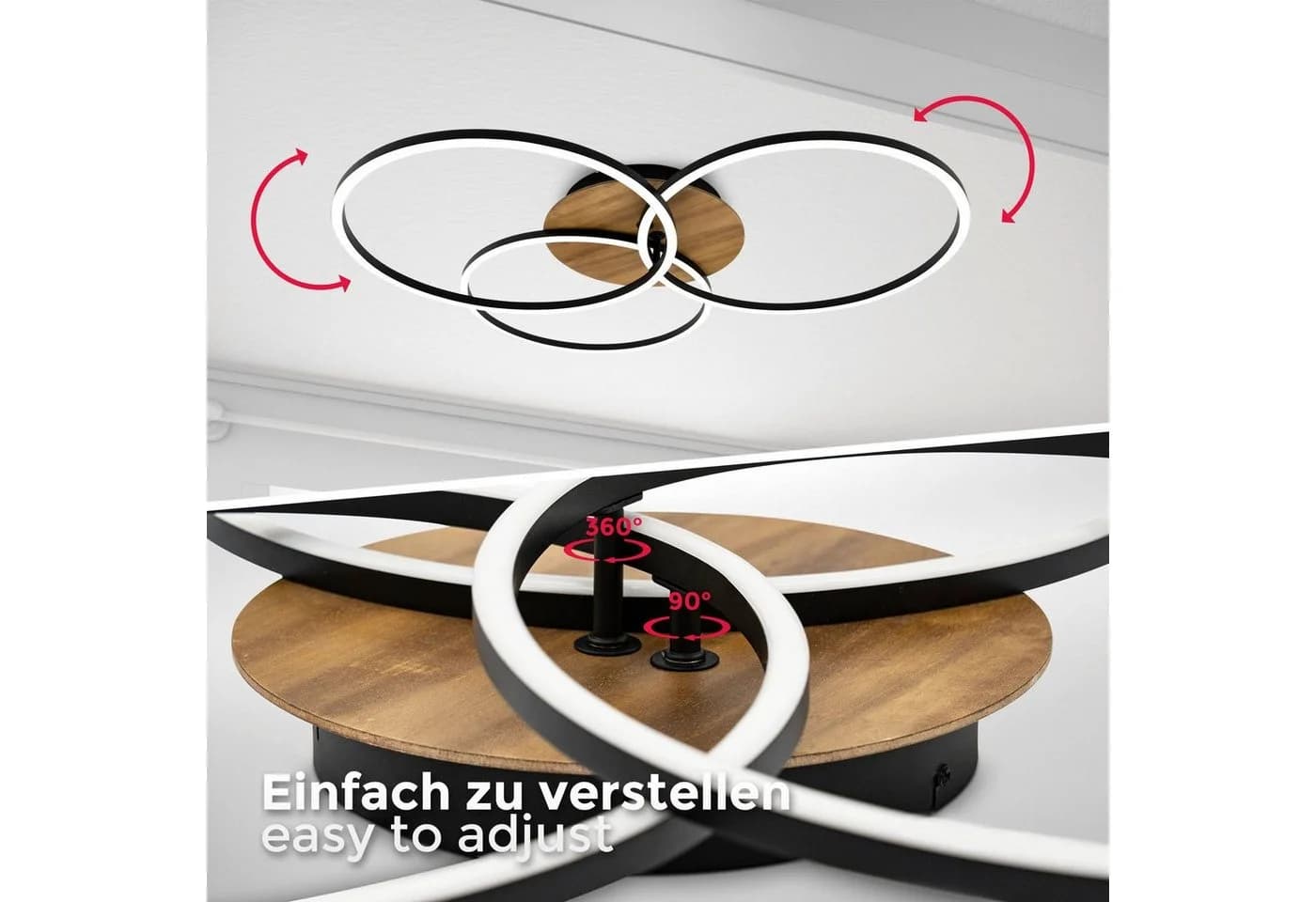 B.K.Licht LED Deckenleuchte Schwarz CCT Dimmbar Fernbedienung - Bild 5