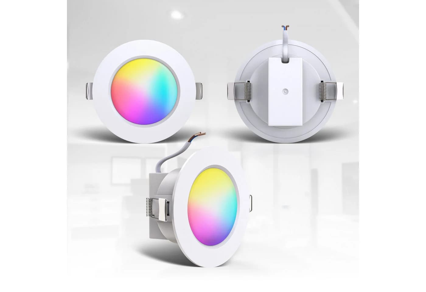 B.K.Licht LED Einbaustrahler 5er Set RGBW IP44 Dimmbar Weiß - Bild 4