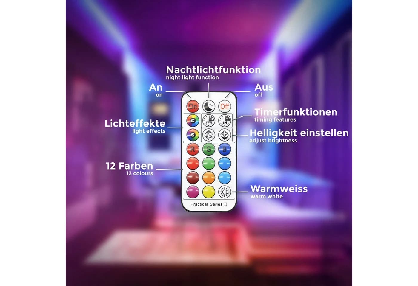 B.K.Licht LED Einbaustrahler 5er Set RGBW IP44 Dimmbar Weiß - Bild 5