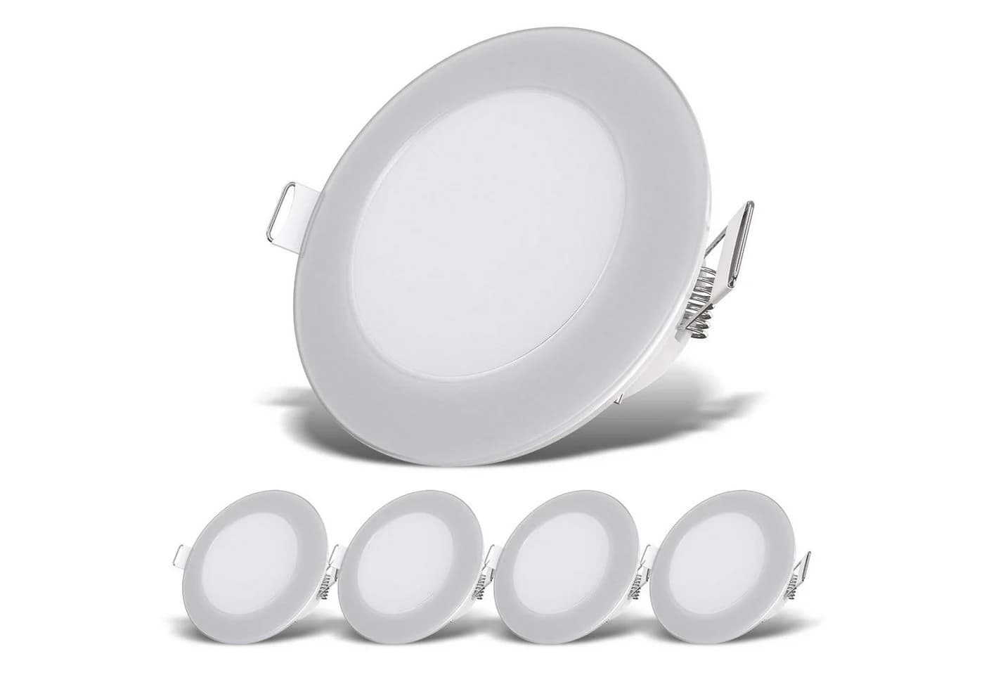 B.K.Licht LED Einbaustrahler 5er Set IP65 Ultraflach Weiß - Bild 2