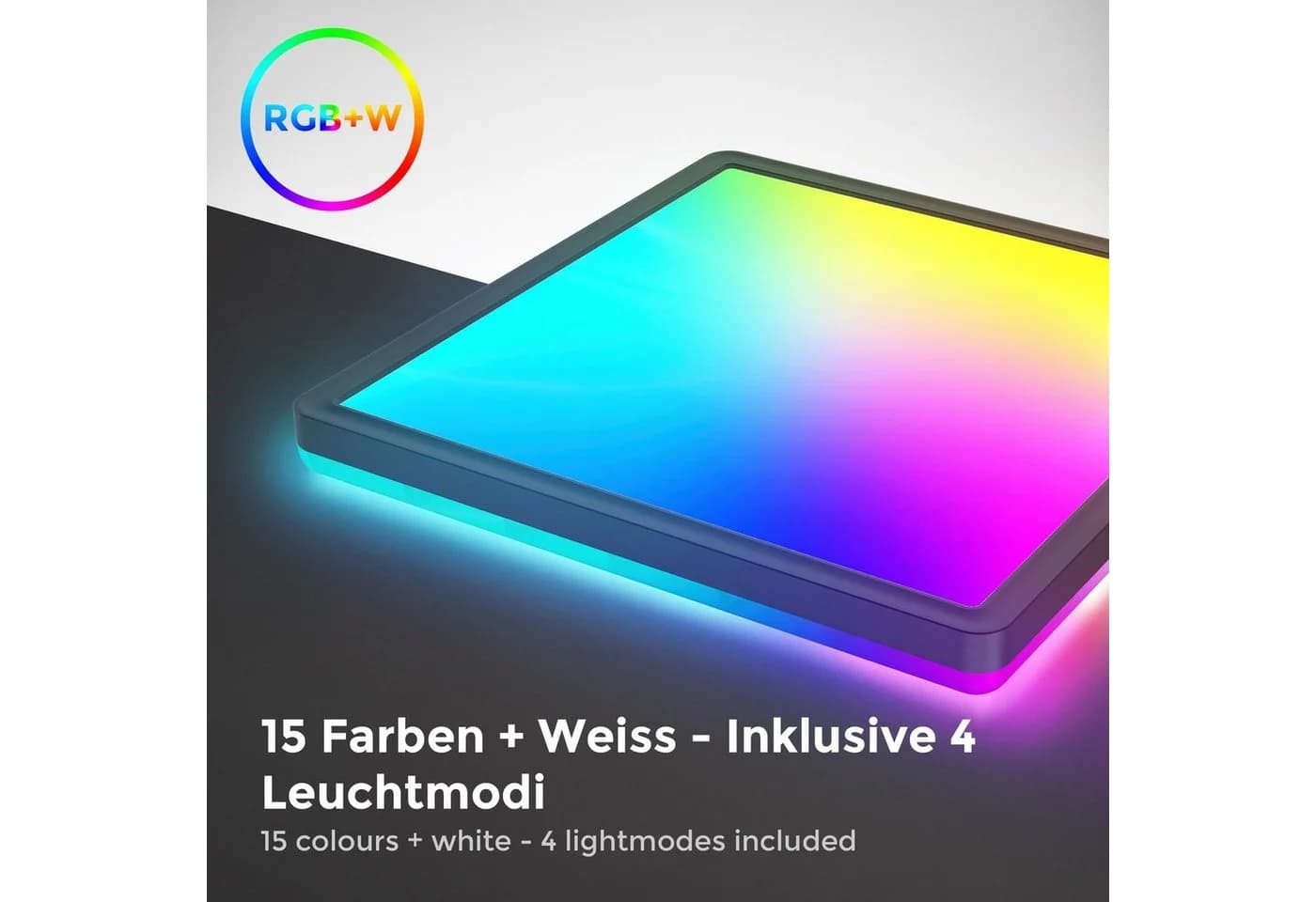 B.K.Licht LED Deckenleuchte Schwarz RGBW Dimmbar mit Fernbedienung