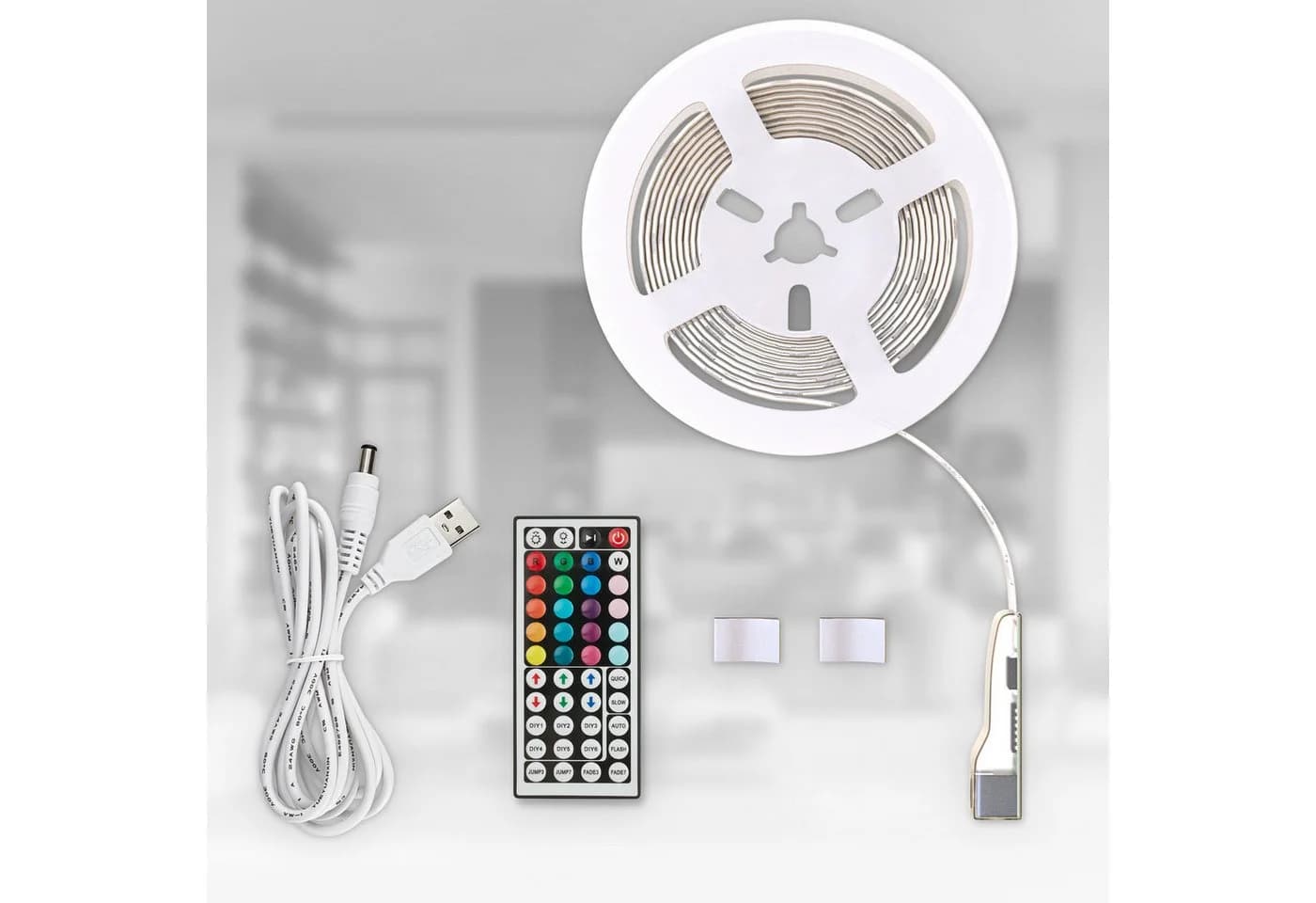 B.K.LICHT LED Stripe 5m RGB mit Fernbedienung Weiß - Bild 3
