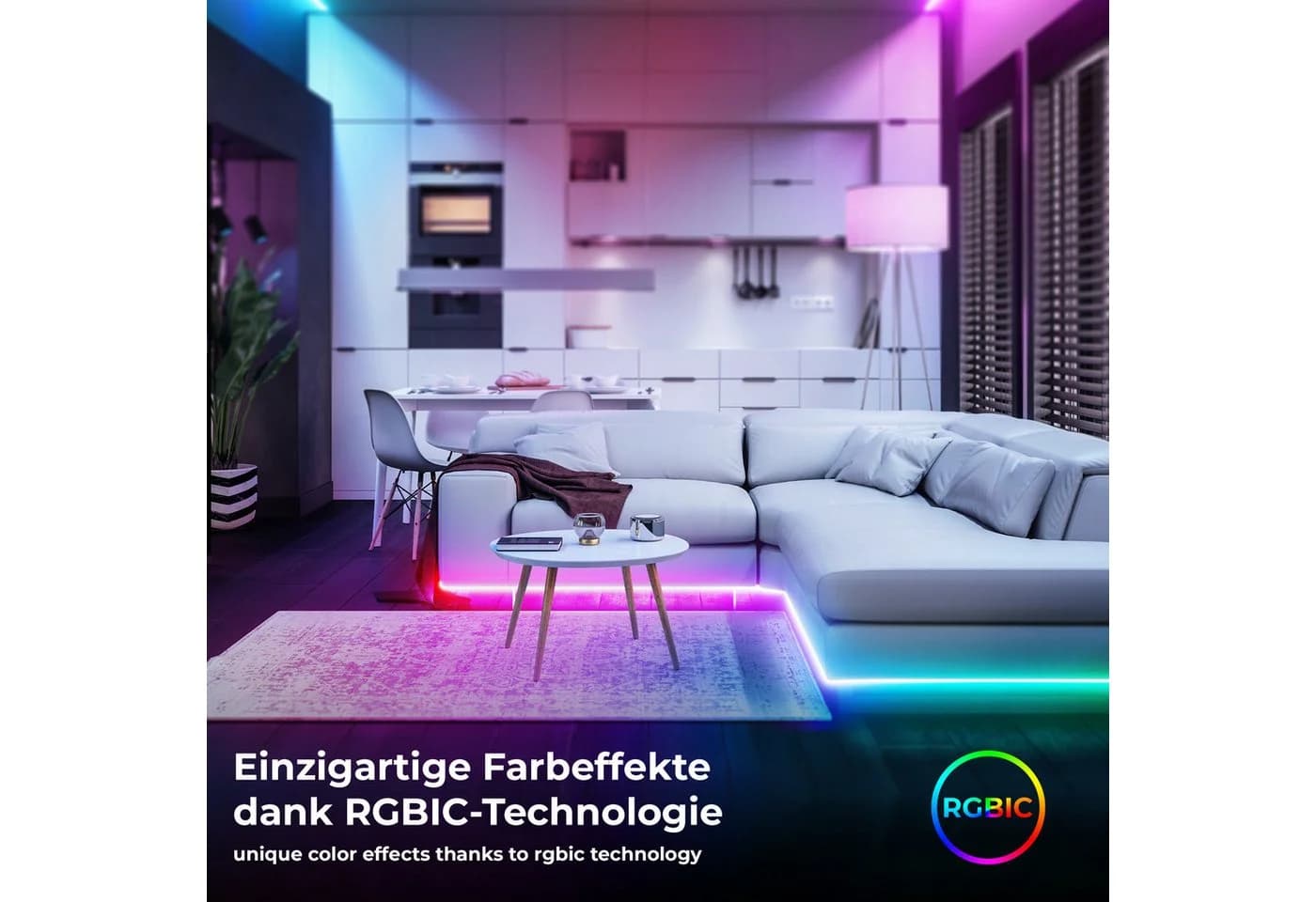 B.K.Licht LED Stripe USB RGBIC 5m mit Musiksensor und Fernbedienung - Bild 5