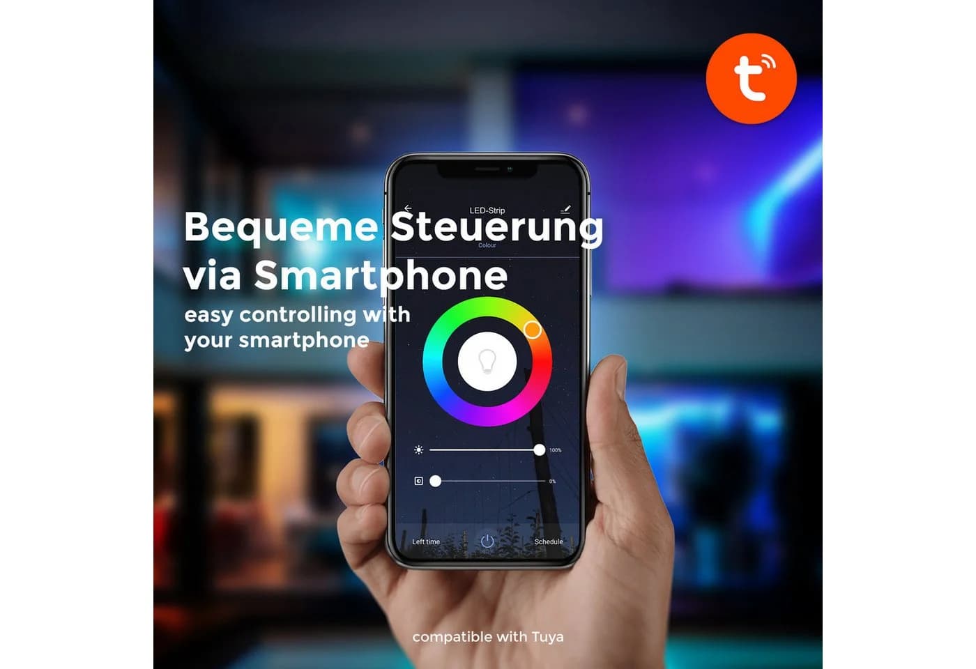 B.K.LICHT LED Stripe 10m RGBIC Smart WiFi App Steuerung Weiß - Bild 4