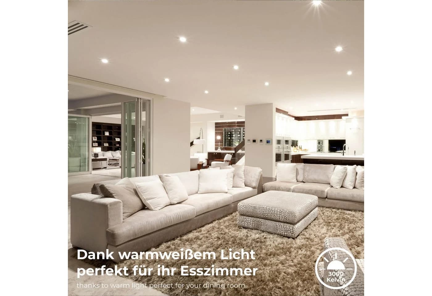 B.K.Licht LED Einbaustrahler 5er Set Schwenkbar Ultraflach Silber Matt-Nickel - Bild 4