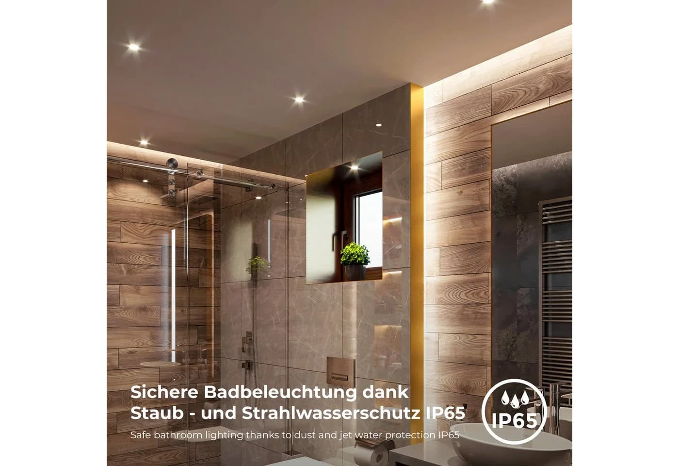 B.K.Licht LED Einbauleuchte 6er Set Schwarz IP65 Schwenkbar - Bild 5