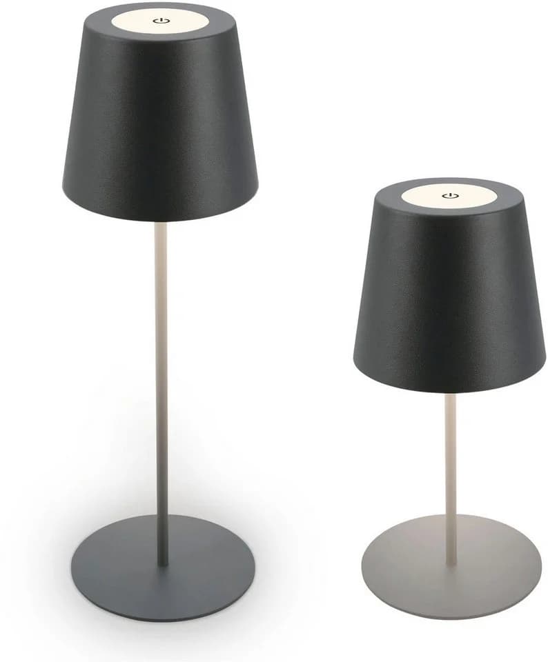 B.K.LICHT Außen-Tischleuchte BK_TL1593 Akku LED Tischlampe 3-Stufen Touchdimmer USB Anthrazit - Bild 2