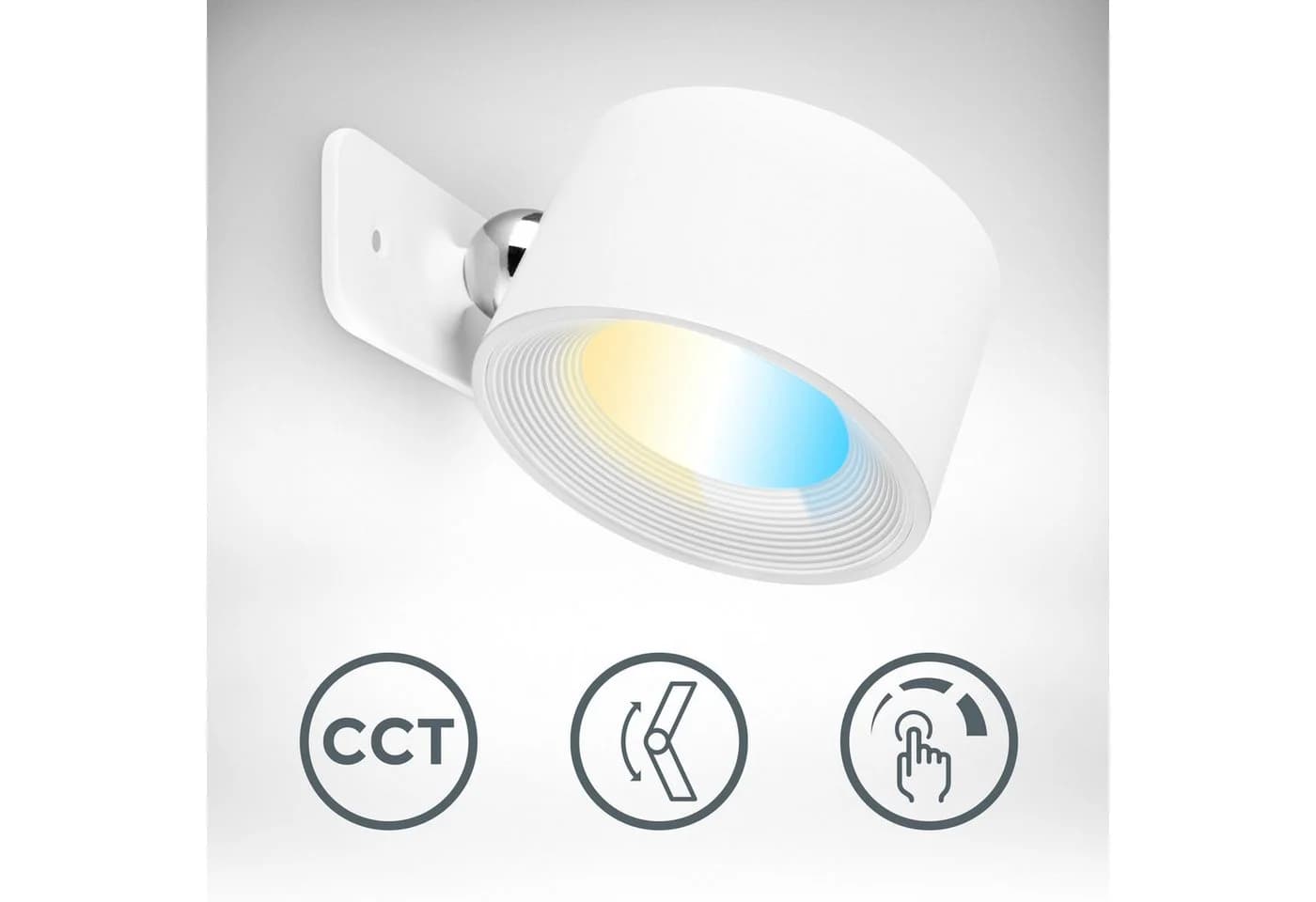B.K.LICHT LED Wandleuchte BKL1596 Weiß Akku Dimmbar CCT - Bild 2