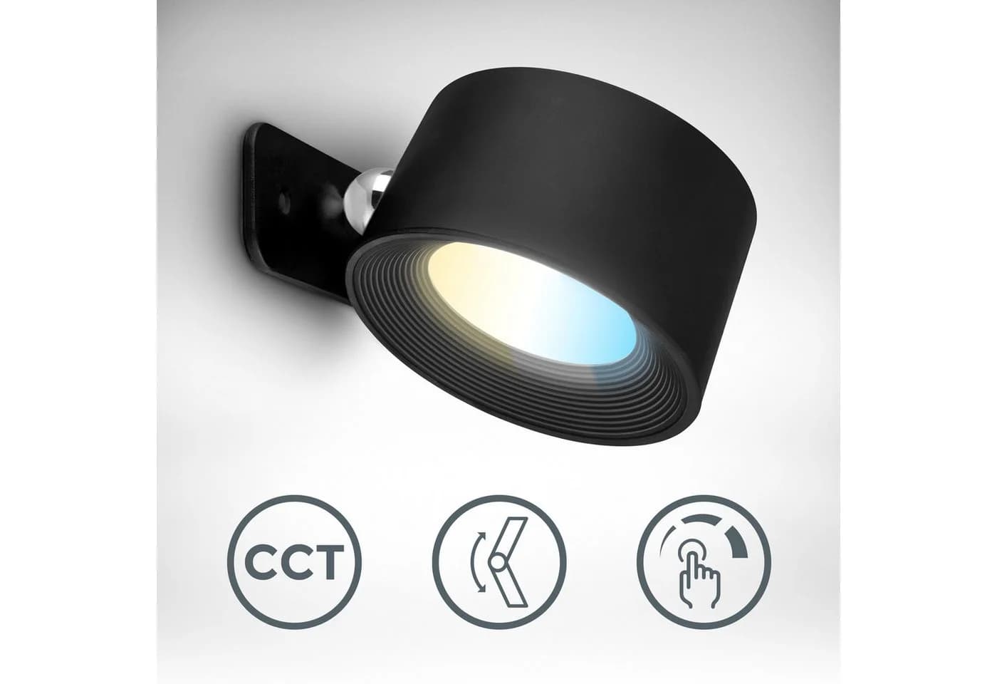 B.K.LICHT LED Wandleuchte Schwarz Magnetisch Akku Dimmbar - Bild 2