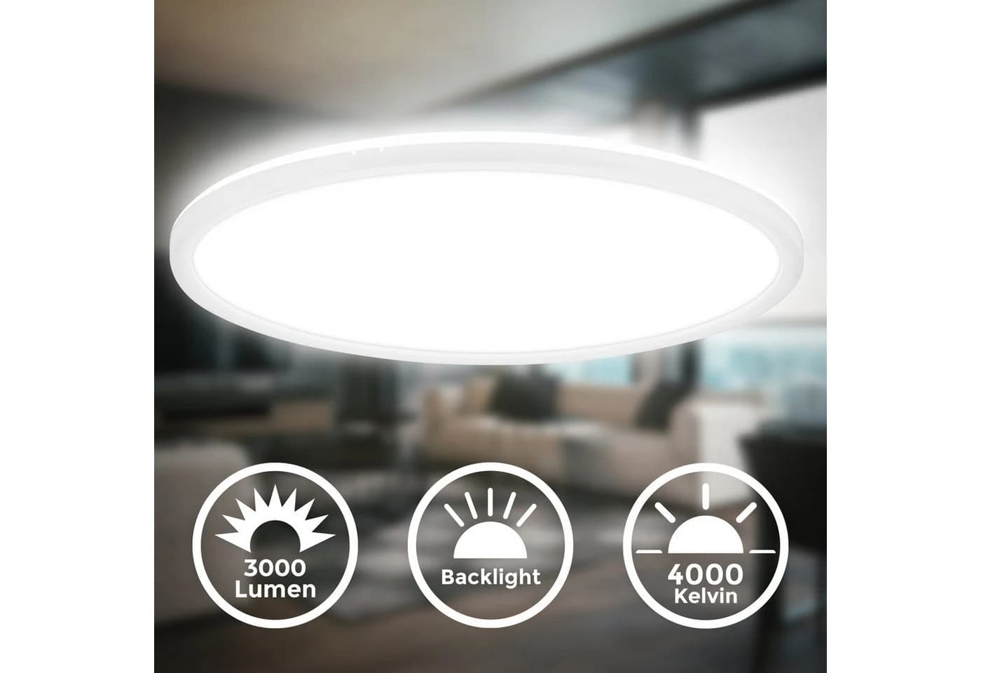 B.K.Licht LED Deckenleuchte Ultraflach Weiß Indirekt
