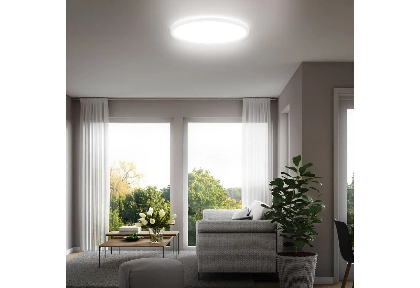B.K.Licht LED Deckenleuchte Ultraflach Weiß Indirekt - Bild 4
