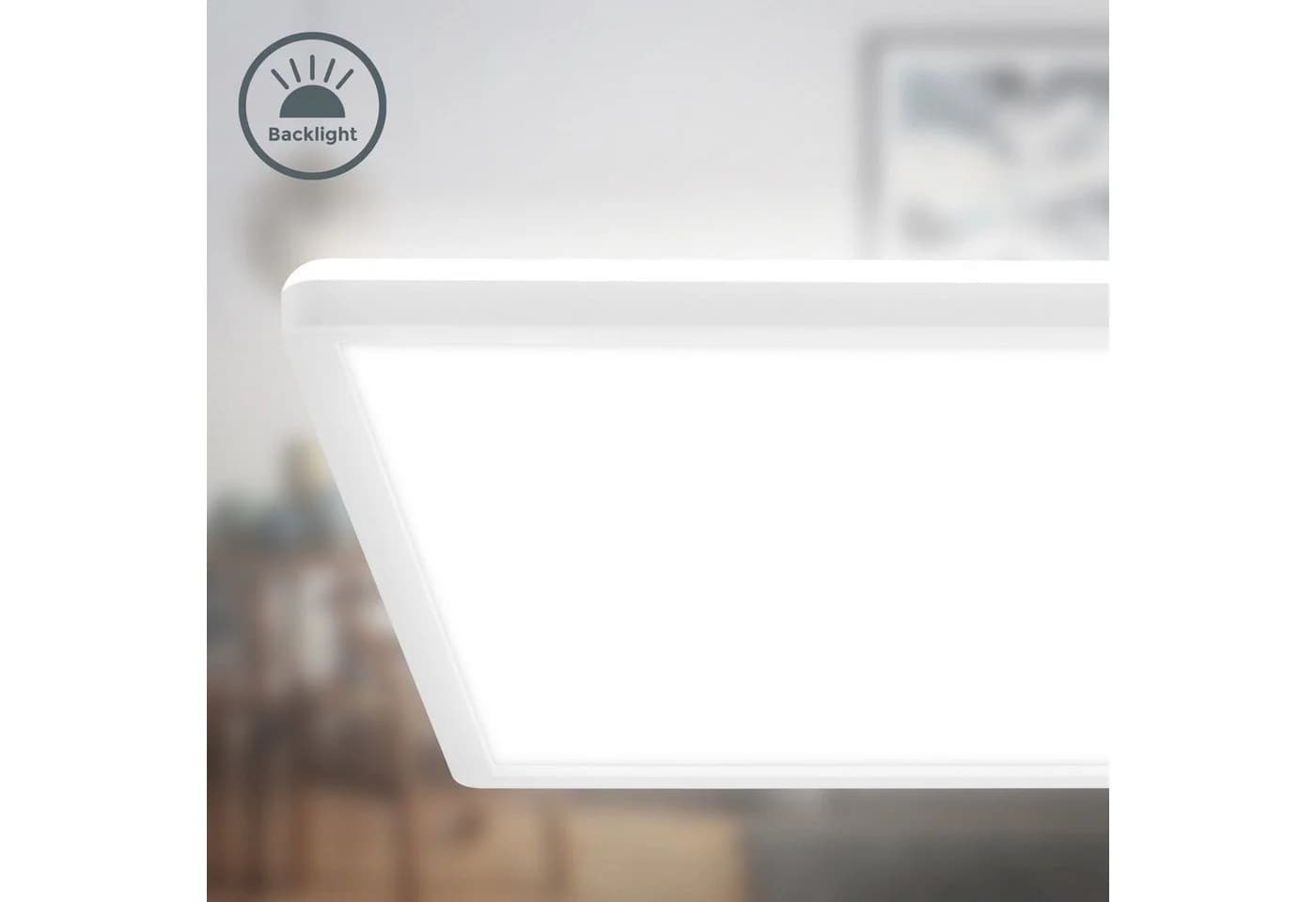 B.K.Licht LED Deckenleuchte BKL1601 Ultraflache Deckenlampe, LED Panel mit Backlight, Neutralweiß, 4.000K, 3.000 Lm, 22W, indirekte Hintergrundbeleuchtung, 42x42cm, Weiß - Bild 2