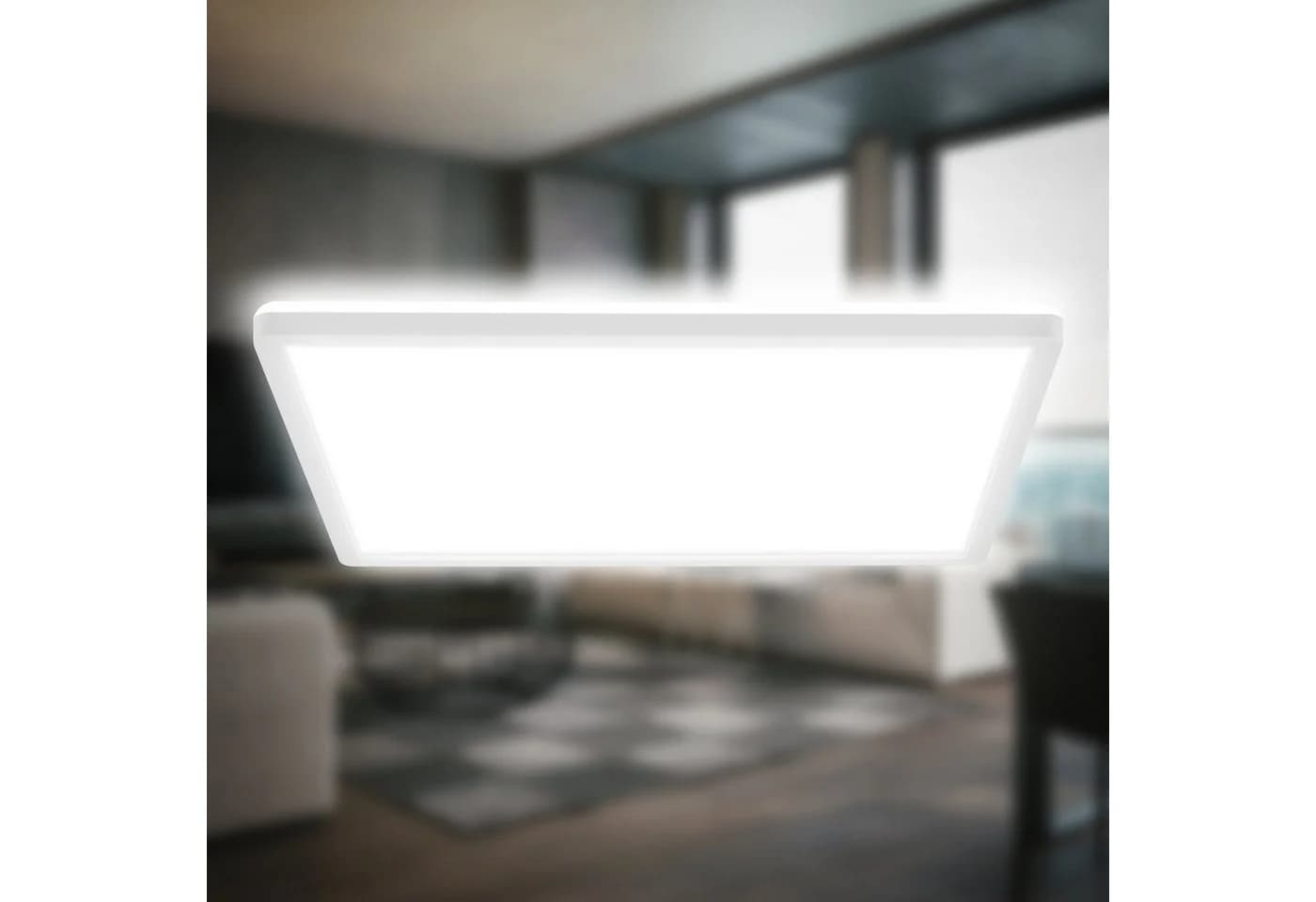 B.K.Licht LED Deckenleuchte BKL1601 Ultraflache Deckenlampe, LED Panel mit Backlight, Neutralweiß, 4.000K, 3.000 Lm, 22W, indirekte Hintergrundbeleuchtung, 42x42cm, Weiß - Bild 4