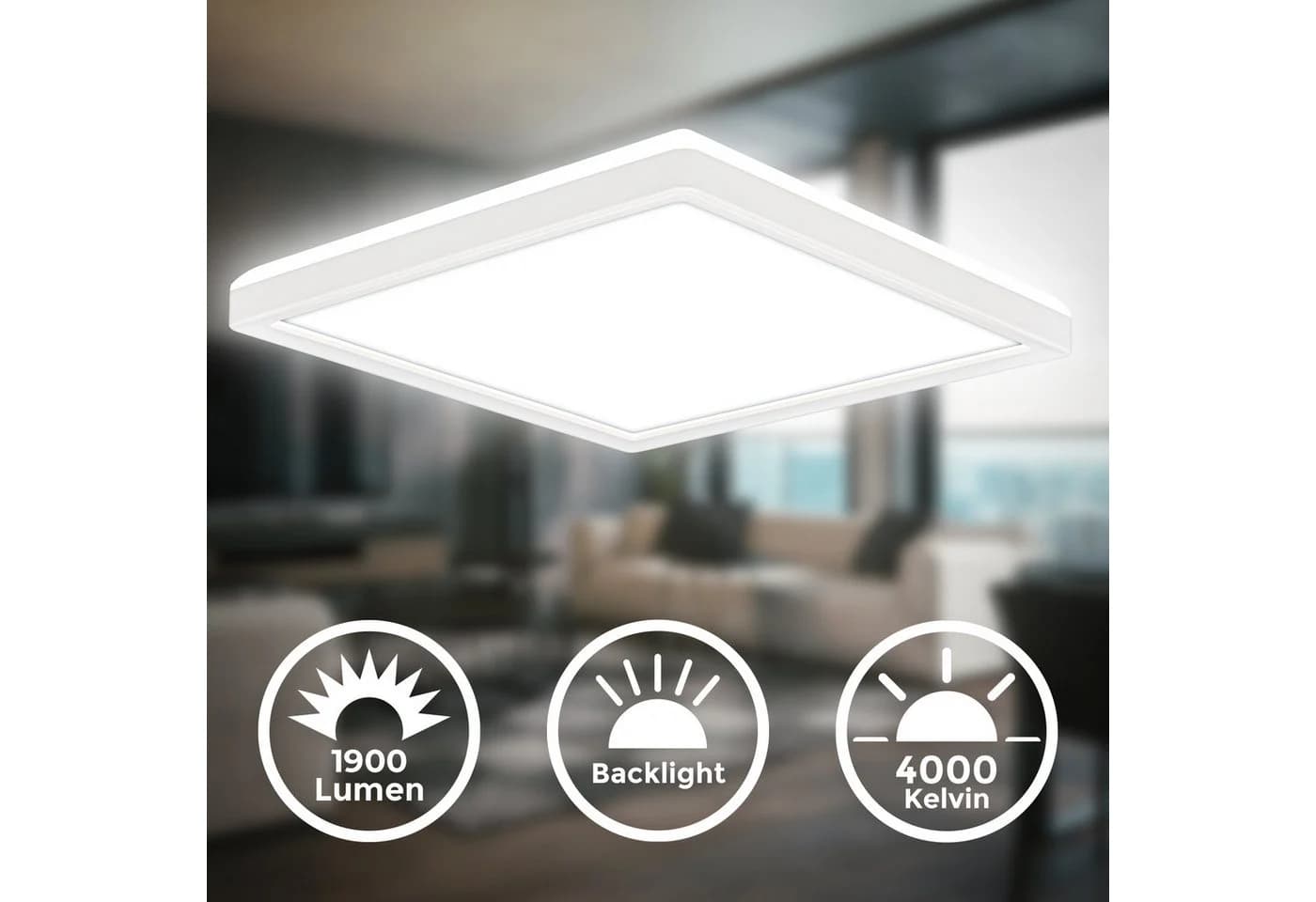 B.K.LICHT LED Deckenleuchte BKL1599 Ultraflach Weiß