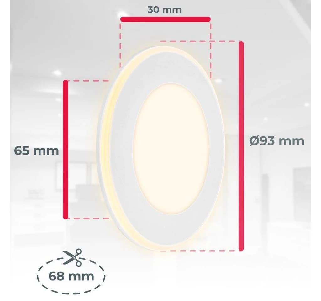 B.K.Licht LED Einbaustrahler 6er Set Weiß mit Nachtlicht - Bild 4