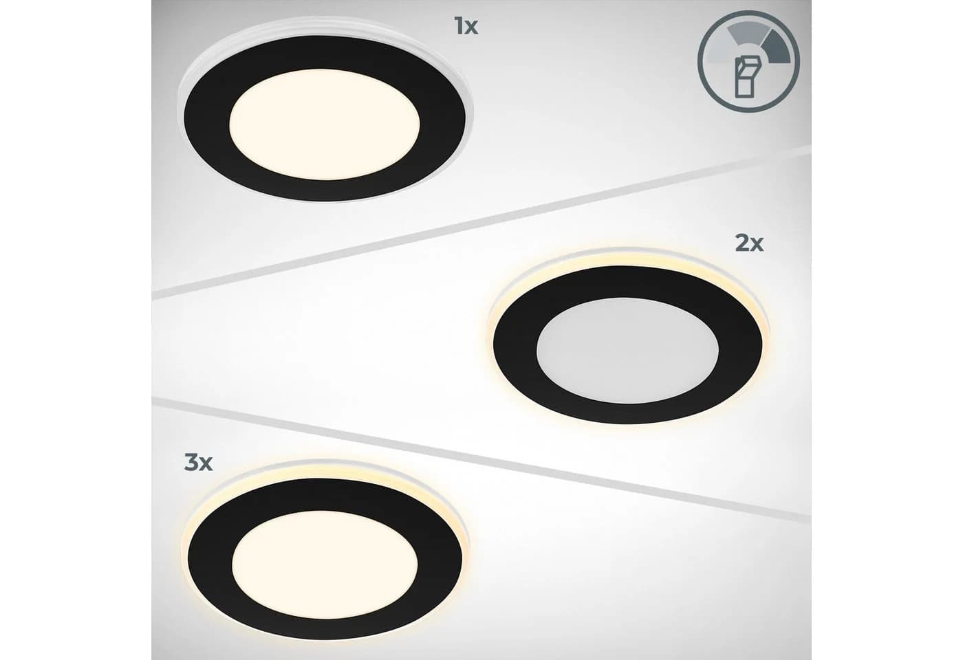 B.K.LICHT LED Einbaustrahler 6er Set Schwarz mit Nachtlichtfunktion - Bild 5