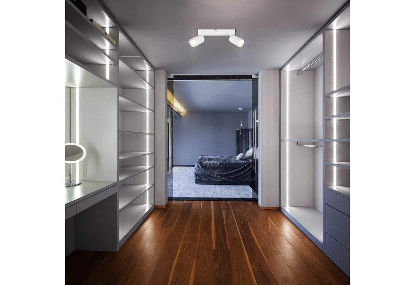 B.K.Licht Deckenstrahler BK_DS1630 Weiß Schwenkbar LED 2-flammig