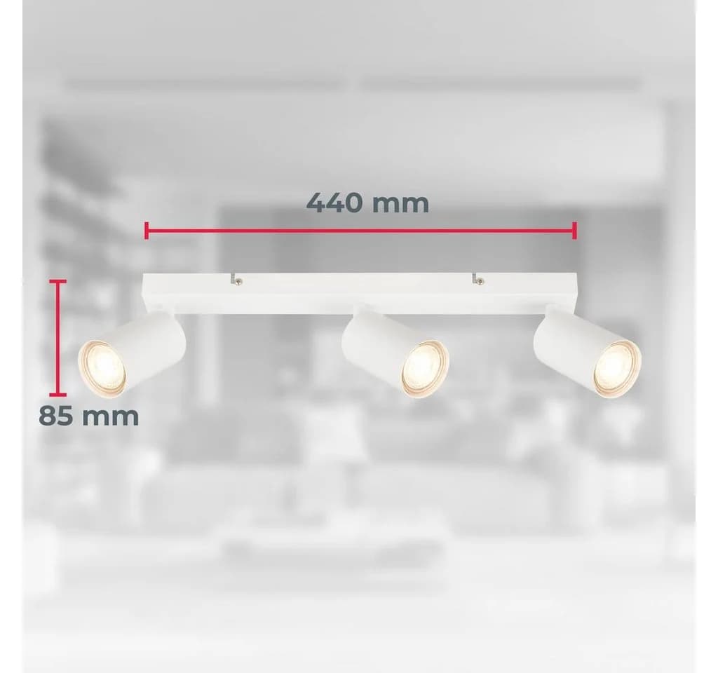 B.K.Licht LED Deckenleuchte 3-flammig Weiß GU10 schwenkbar - Bild 3