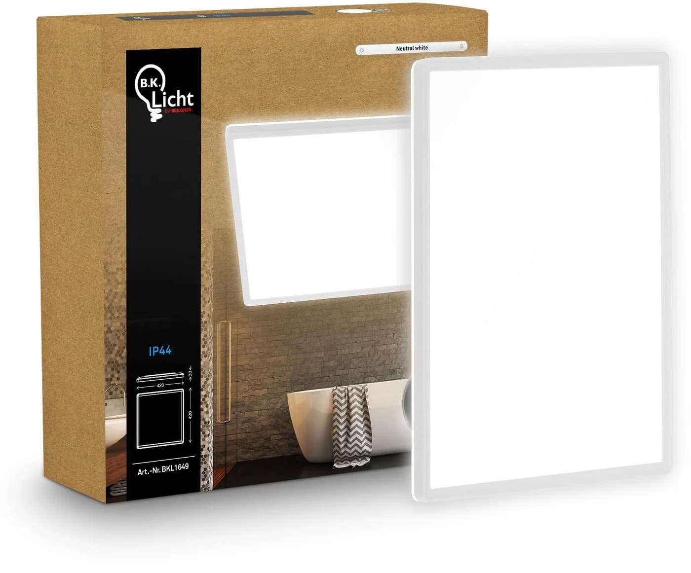 B.K.LICHT LED Panel SHALLOW weiß matt 42x42cm IP44 - Bild 3
