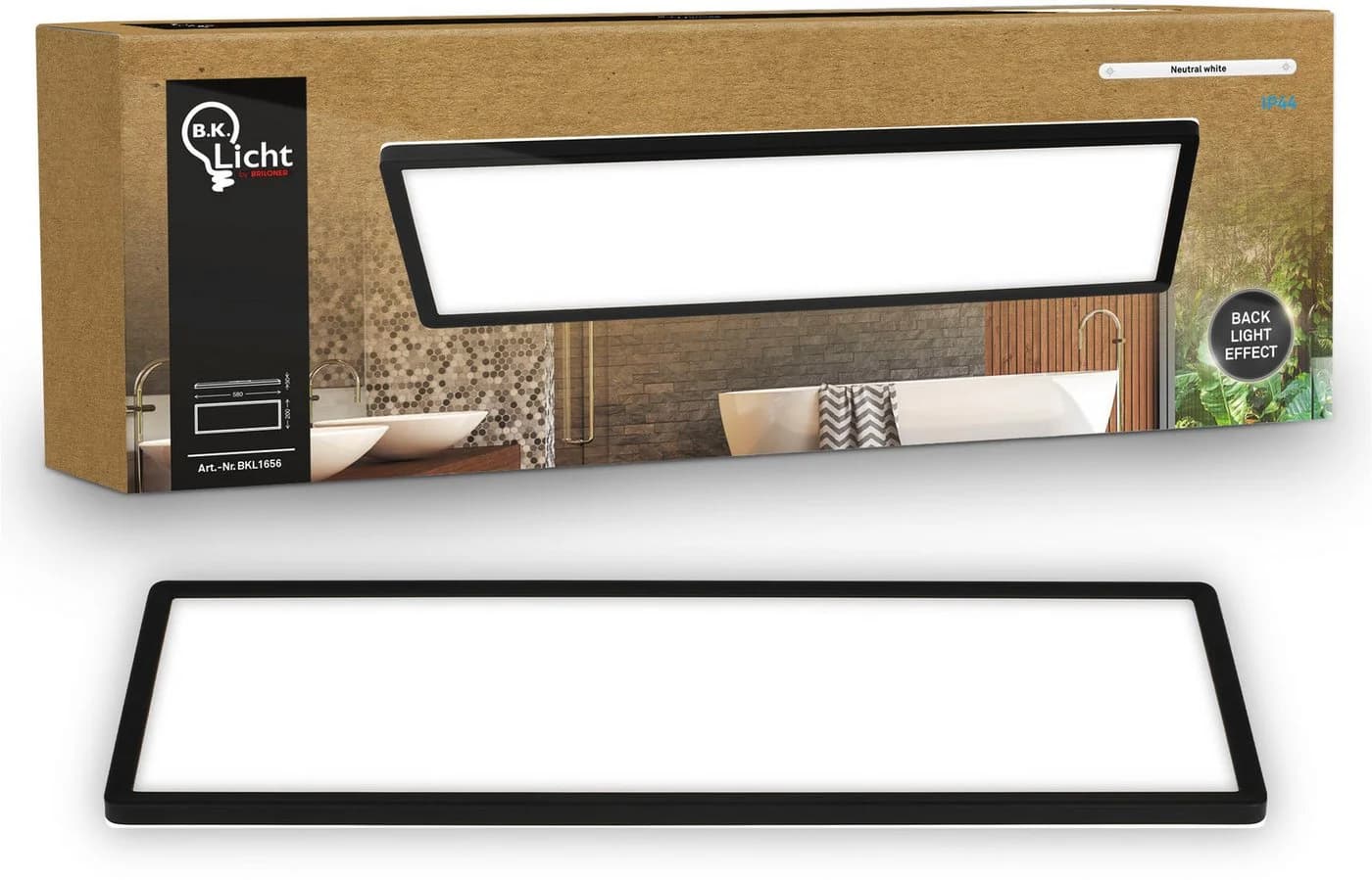 B.K.Licht LED Panel SHALLOW Deckenlampe Schwarz IP44 - Bild 3