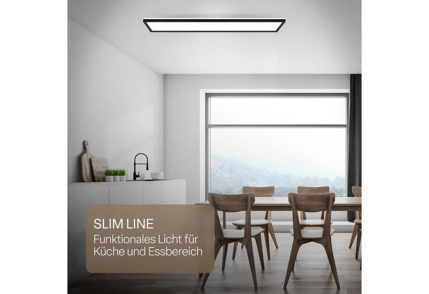 B.K.Licht LED Panel SHALLOW Schwarz Neutralweiß