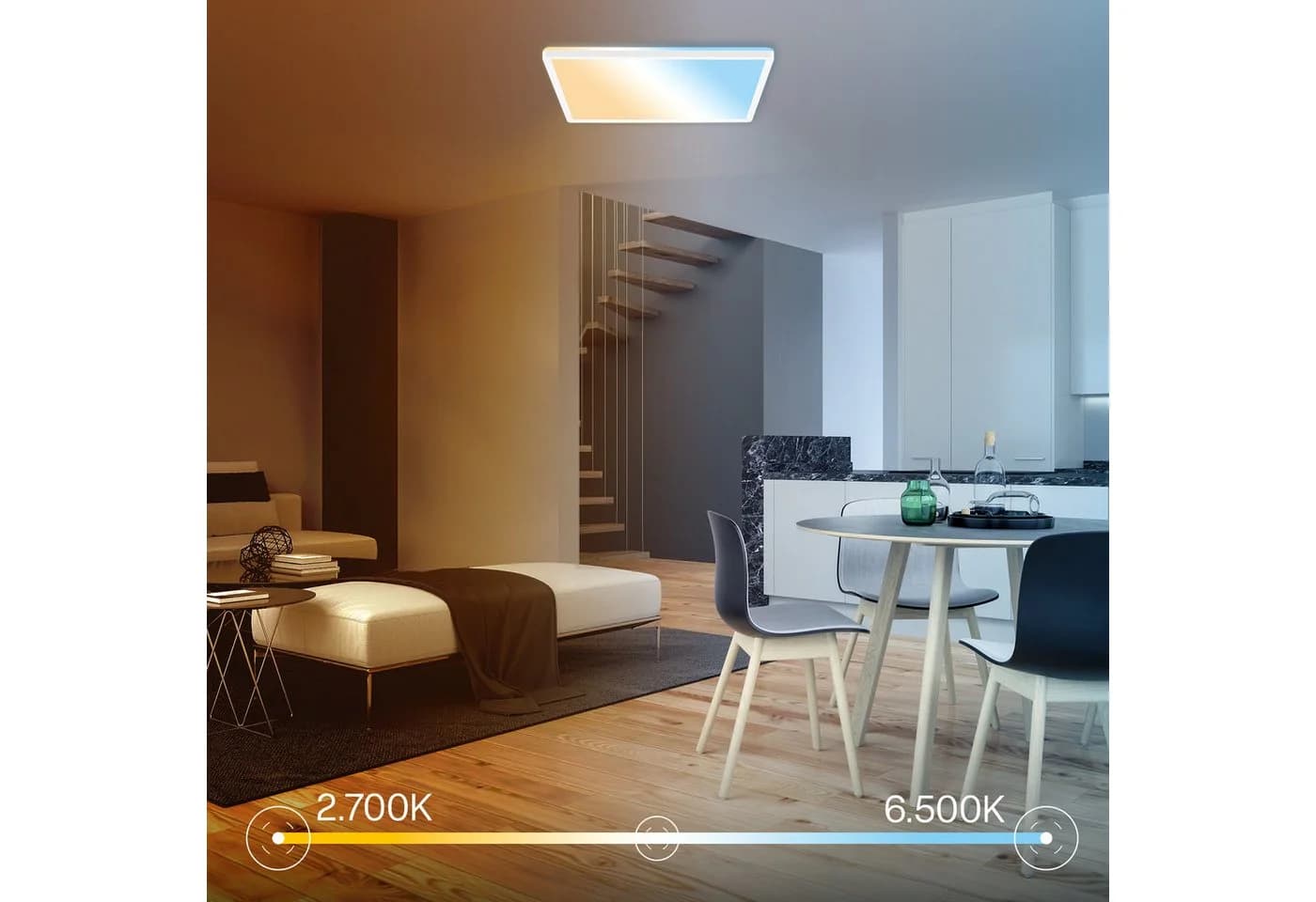 B.K.Licht LED Panel SHALLOW 42x42 cm CCT dimmbar weiß