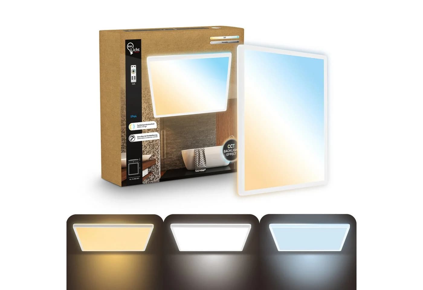 B.K.Licht LED Panel SHALLOW 42x42 cm CCT dimmbar weiß - Bild 4