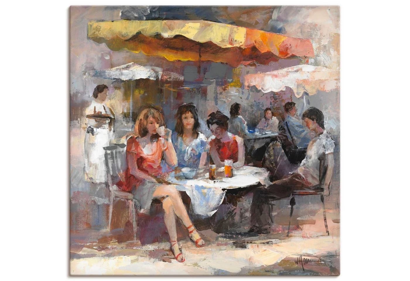 Artland Leinwandbild Damen im Café II auf Holzrahmen - Bild 2