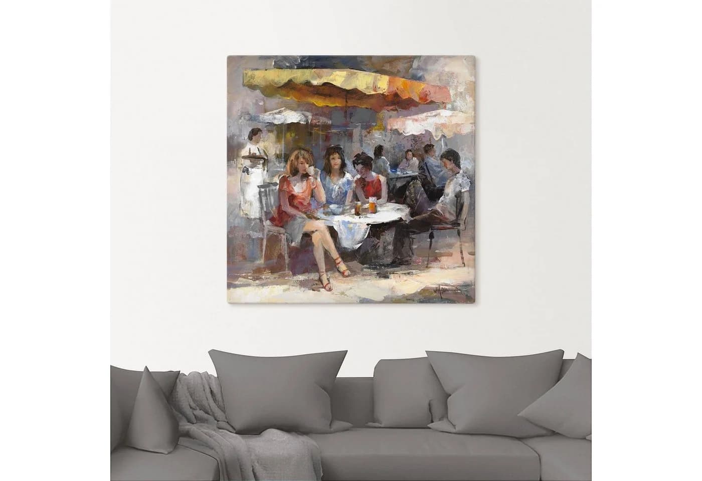 Artland Leinwandbild Damen im Café II auf Holzrahmen - Bild 3