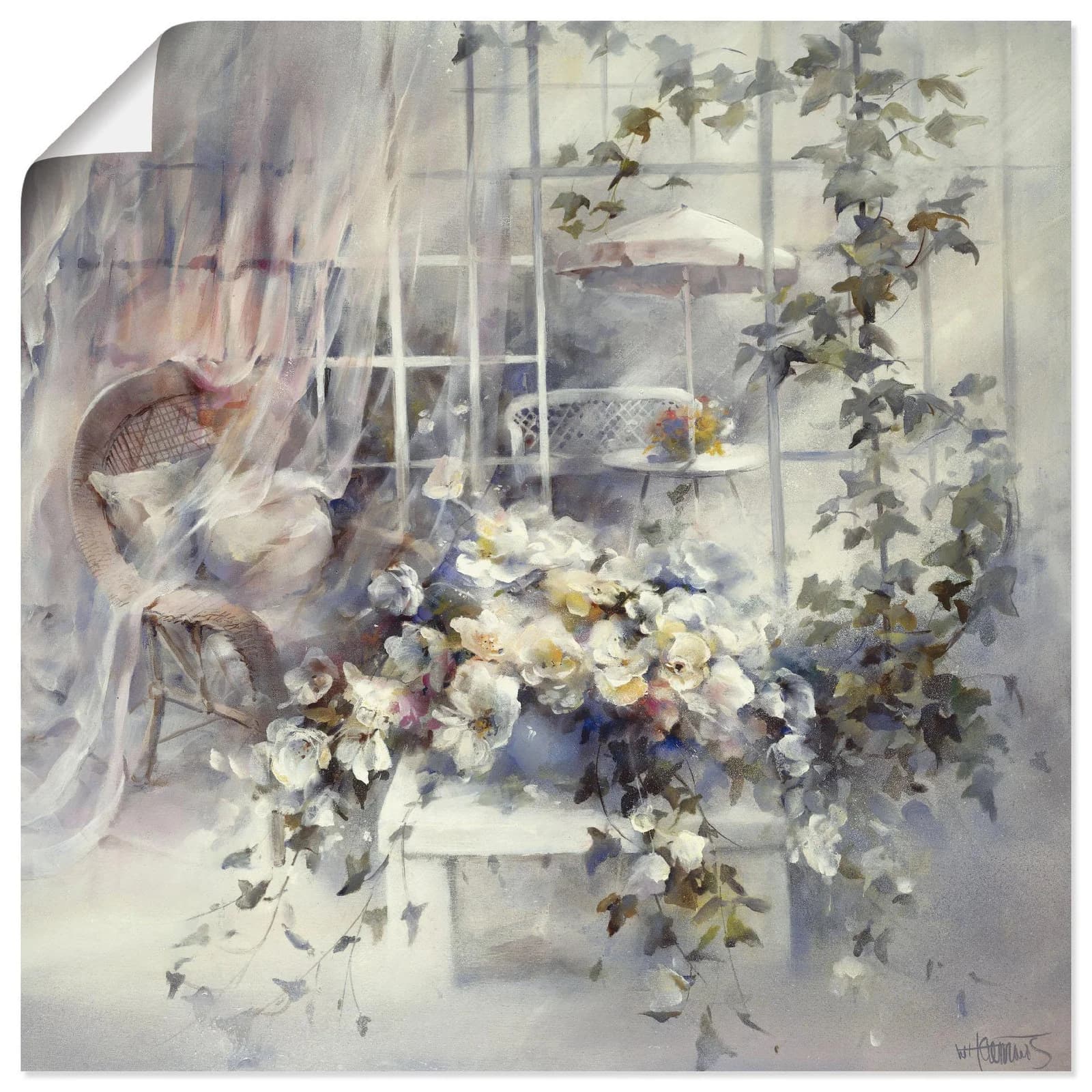 ARTLAND Wandbild Bezaubernde Moment Leinwandbild 100x100 cm Weiß