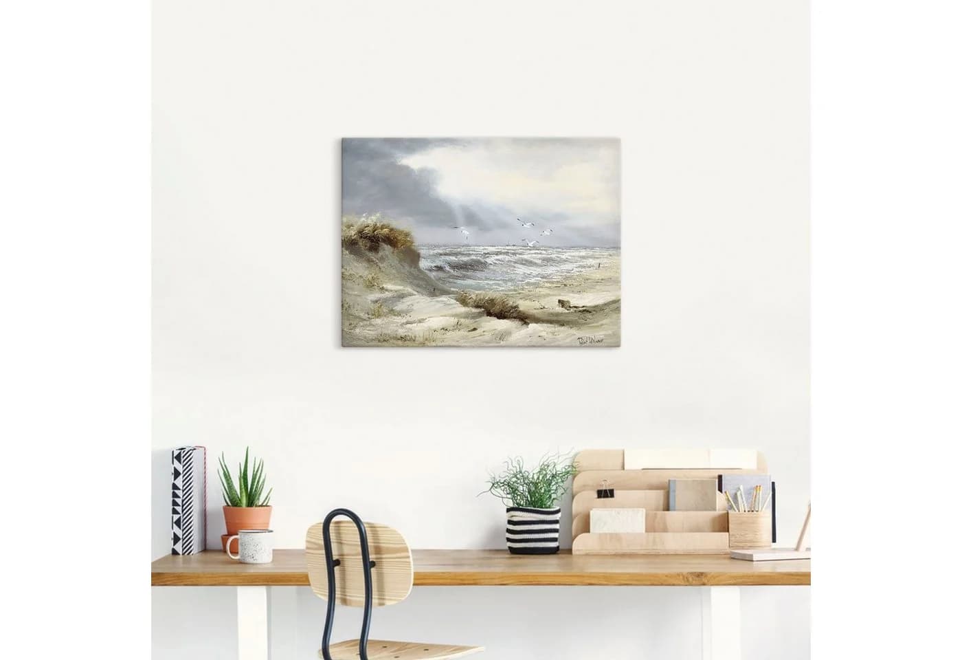 Artland Wandbild Dünen an der stürmischen See Leinwandbild