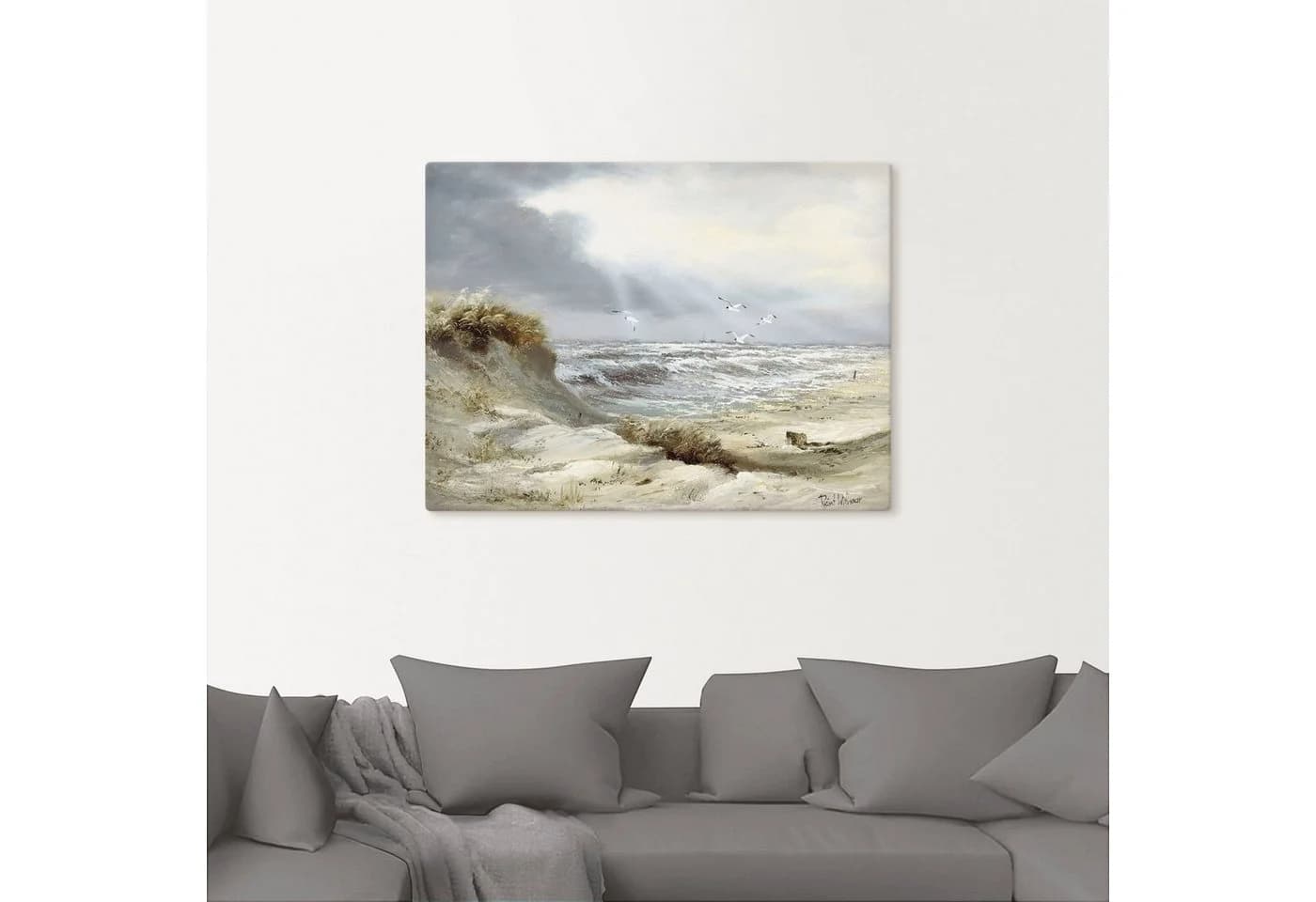 Artland Wandbild Dünen an der stürmischen See Leinwandbild - Bild 3